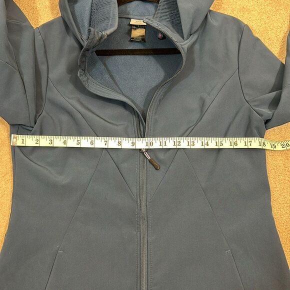 Champion Blue Full Zip Performance Water Resistant Long Coat Hood Women Medium - Picture 5 of 8